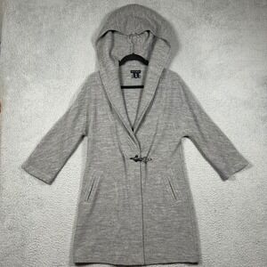 WILL SMITH Womens Wool Sweater Coat Size S Gray Hooded Toggle Cardigan Jacket